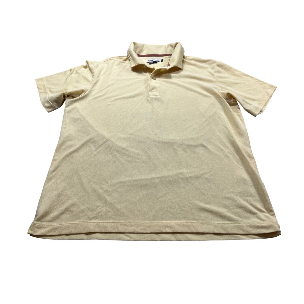 Tom Beckbe Mens Polo Shirt Medium Pale Yellow Southern Coastal Preppy Golf